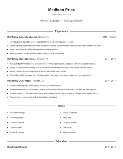Resume example 1