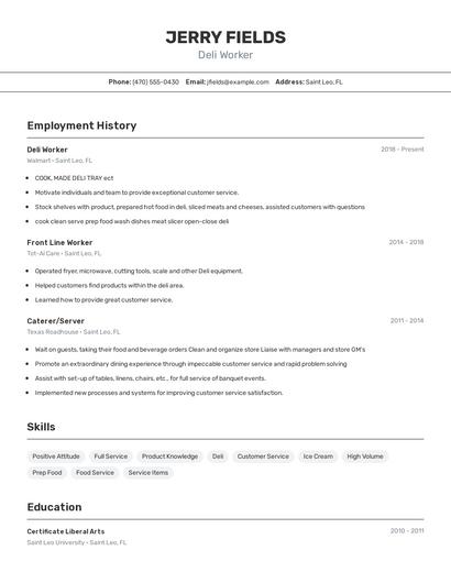 Resume example 2