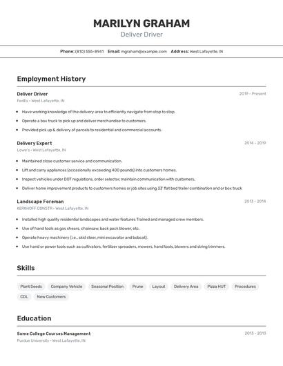Resume example 2