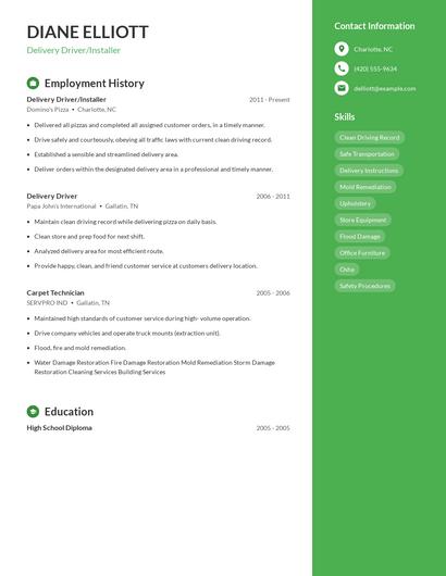 Resume example 4