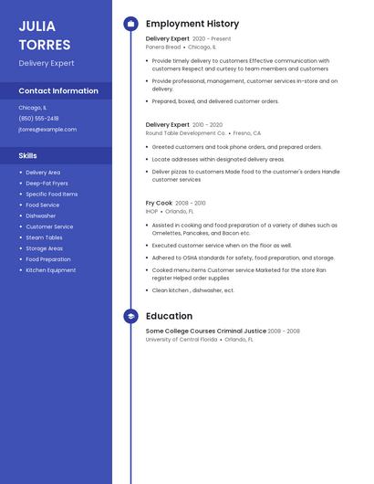 Delivery Expert Resume