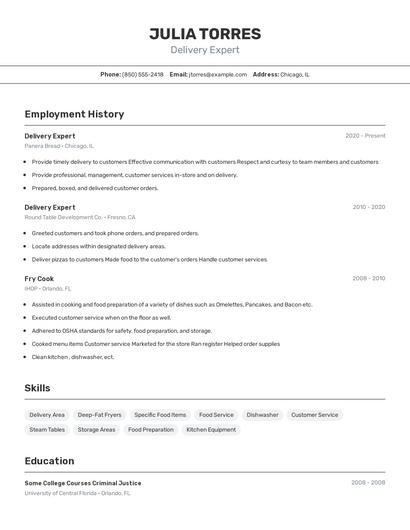 Resume example 2
