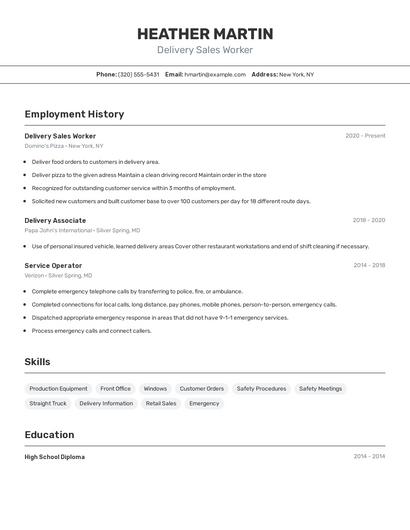 Resume example 2