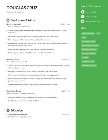 Resume example 5