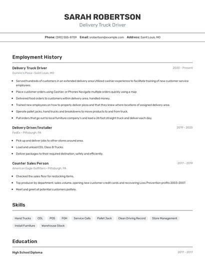 Resume example 2