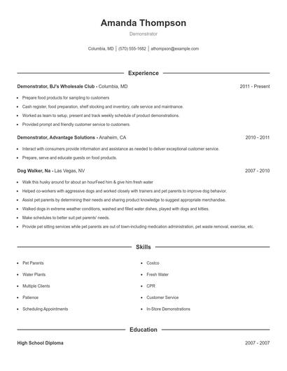 Resume example 1