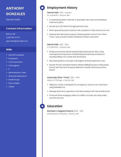 Dental Aide Resume