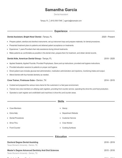 Resume example 1