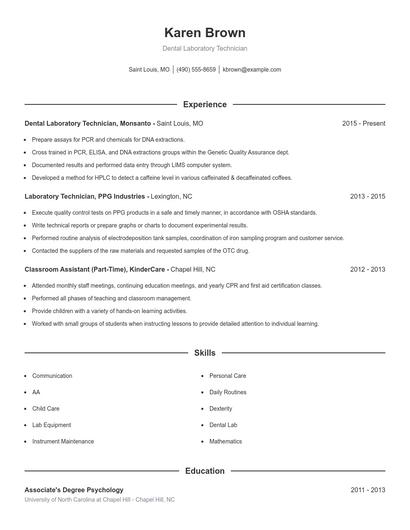 Resume example 1