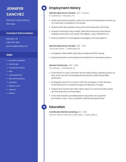 Dental Laboratory Worker Resume