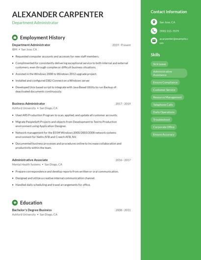 Resume example 5