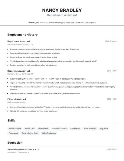 Resume example 2