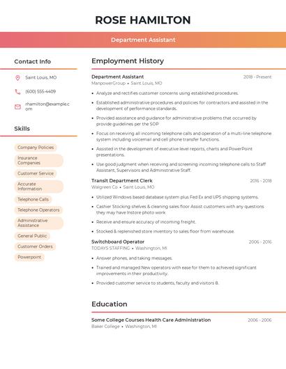 Resume example 3