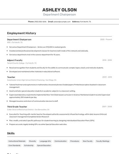 Resume example 2
