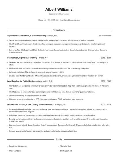 Resume example 1