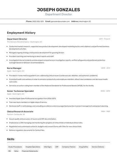 Resume example 2