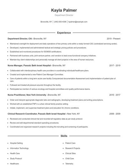Resume example 1
