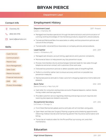 Resume example 3