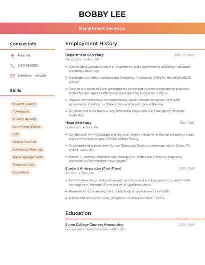 Resume example 3