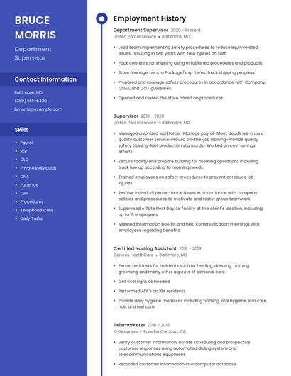 Resume example 5