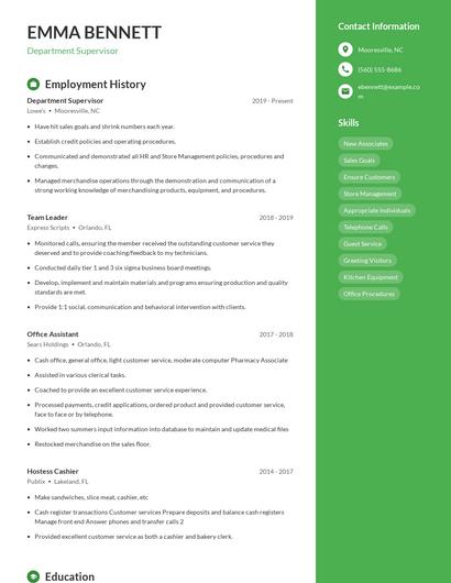 Resume example 4