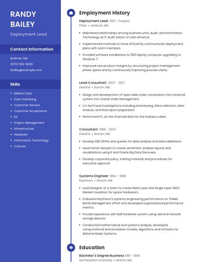 Deployment Lead Resume