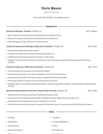 Resume example 1