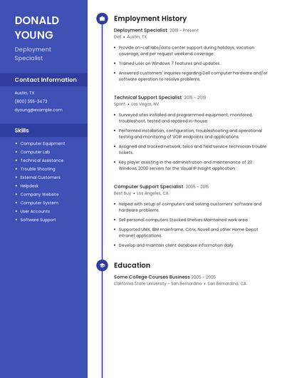 Deployment Specialist Resume