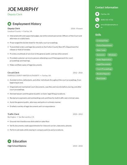 Resume example 5
