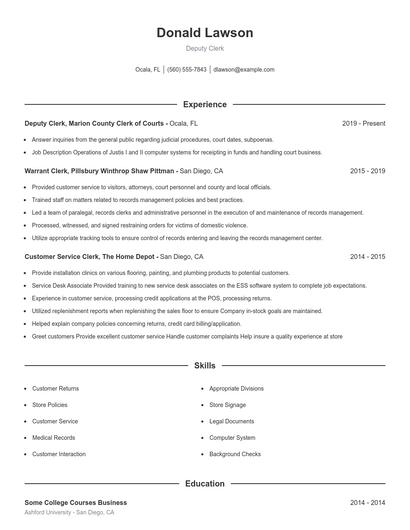 Resume example 1
