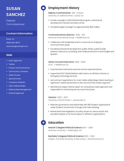 Deputy Commissioner Resume