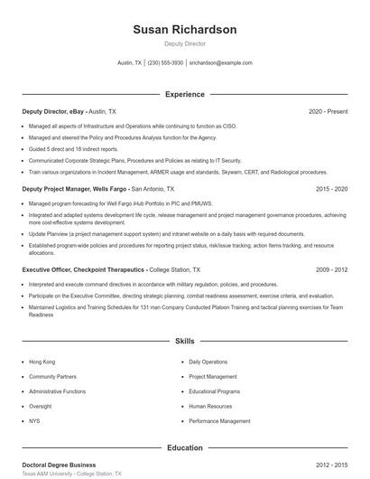 Resume example 1
