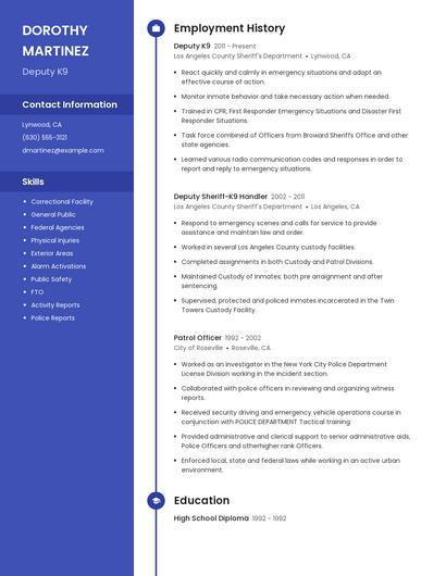 Deputy K9 Resume
