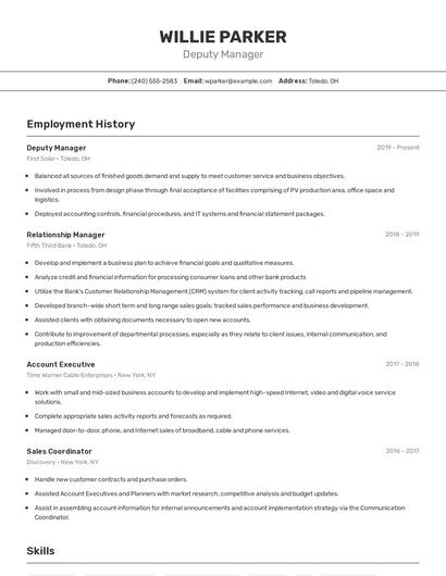 Resume example 2