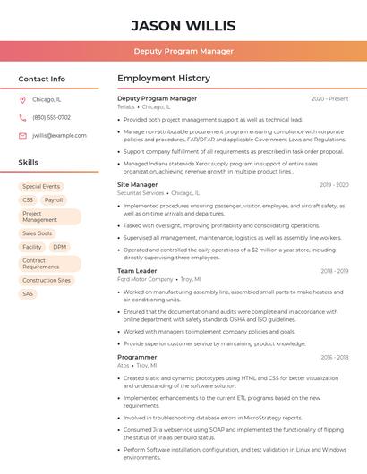 Resume example 3