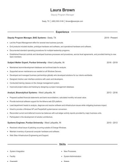 Resume example 1