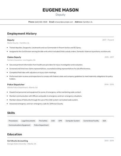 Resume example 2