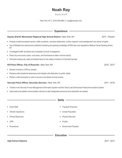 Resume example 1