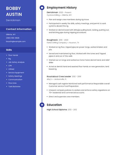 Derrickman Resume
