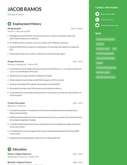 Design Analyst Resume