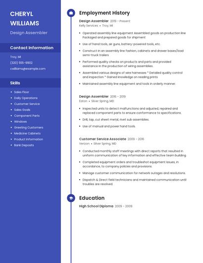 Design Assembler Resume