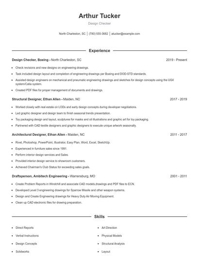 Design Checker Resume