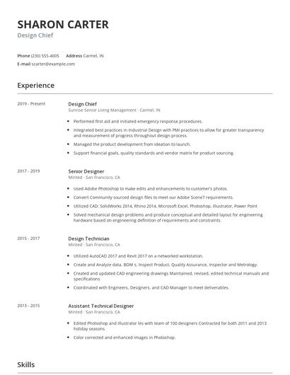 Design Chief Resume