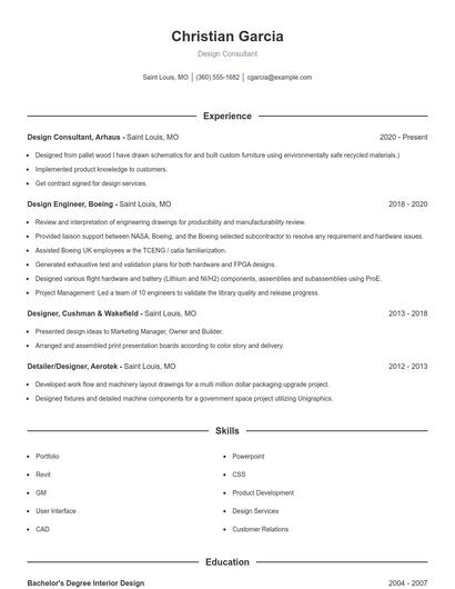 Resume example 1