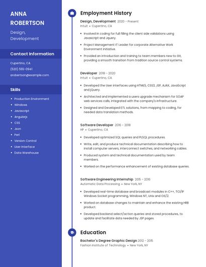 Design, Development Resume