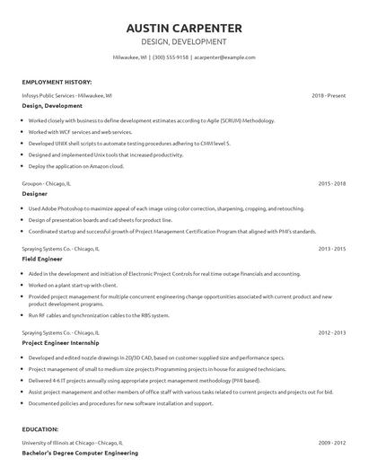 Design, Development Resume