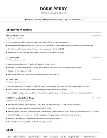 Resume example 2