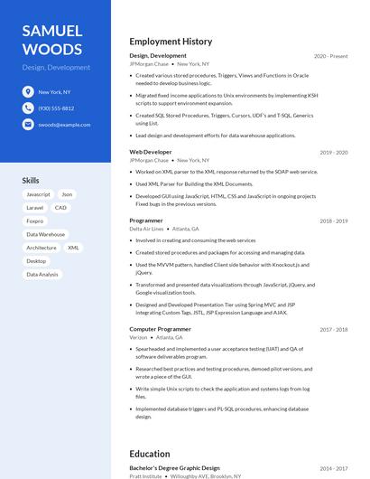 Design, Development Resume