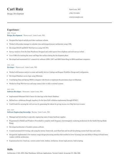Design, Development Resume