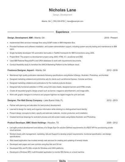 Resume example 1